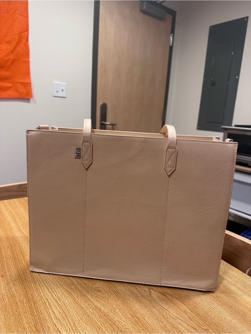 BEIS Beige Leather The Work Tote -regular